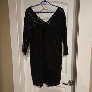 Black Lacey Lined Dress, EUC